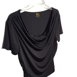Serena Williams Signature Statement Womens Blouse Plus Size 1X Cowl Neck